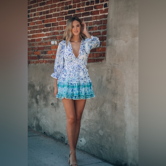 Oliviaceous Boho Waves Ombré Bohemian Style Dress - Picture 3 of 13